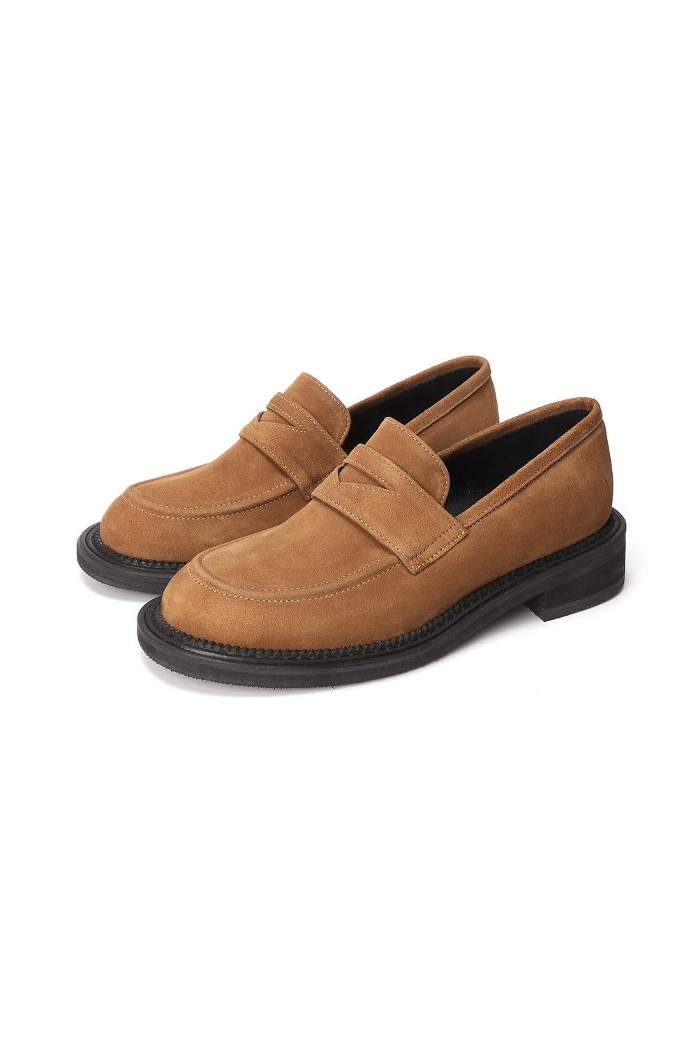 MANDY ROUND PENNY LOAFER [CAMEL SUEDE]