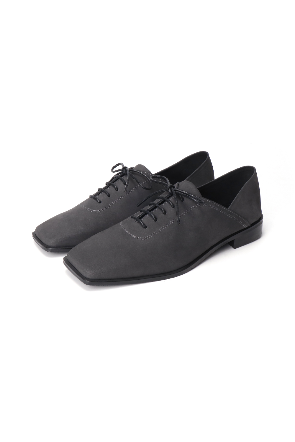 MAZEN SQUARE TOE DERBY SHOES [CHARCOAL]